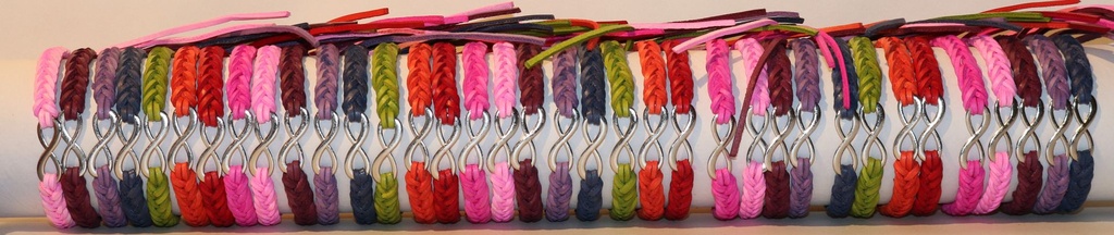 BRACCIALE CUOIO TRECCE INFINITO COL.ASS. 