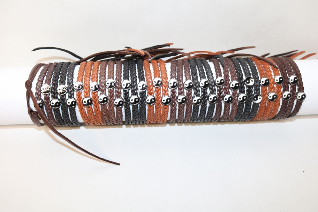 BRACCIALE CUOIO YING YANG 