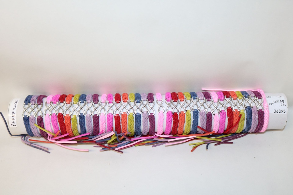 BRACCIALE CUOIO INFINITO STRASS COL ASS 