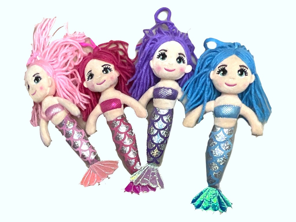 BAMBOLA STOFFA SIRENA COL ASS CM 20 - CF 6 PZ 