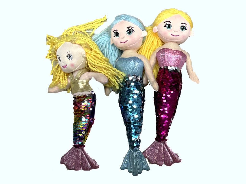 BAMBOLA SIRENA STOFFA 40 CM COL ASS DA PERS 