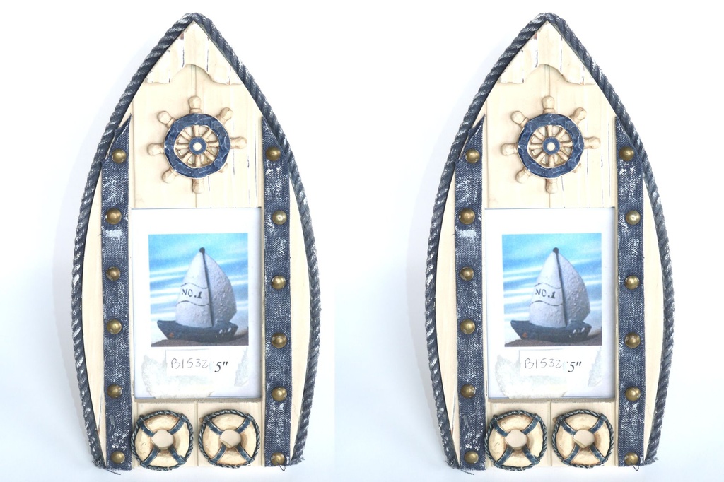 PORTAFOTO BARCA LEGNO cm 28 