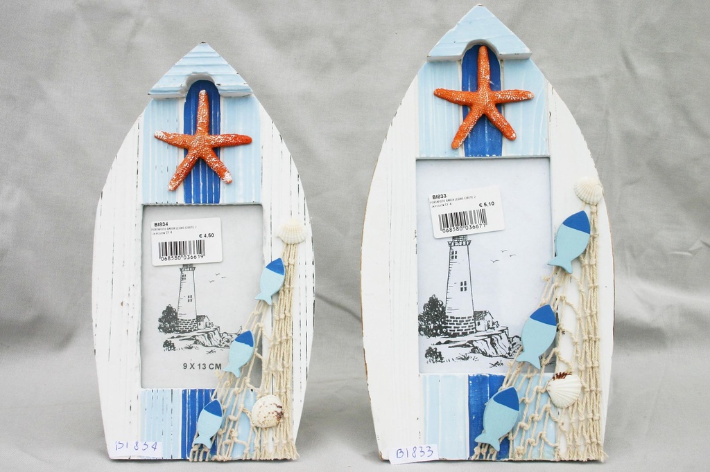 PORTAFOTO BARCA LEGNO C/RETE 29,5x2,5x16,5 