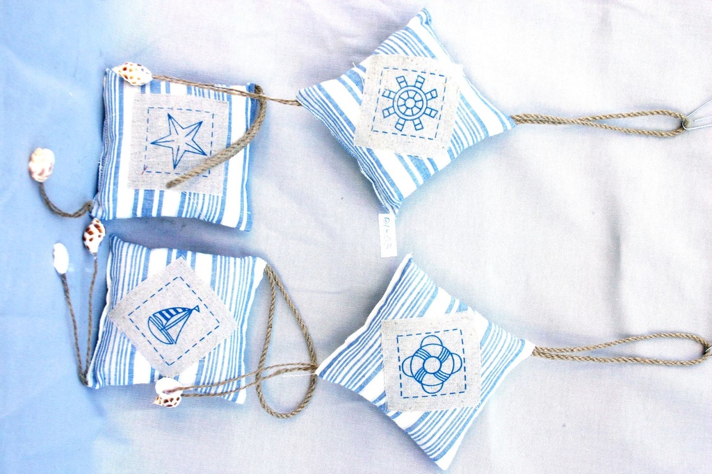 QUADRATO D'APP. STOFFA SET DI 4 FINALE CONCH. 