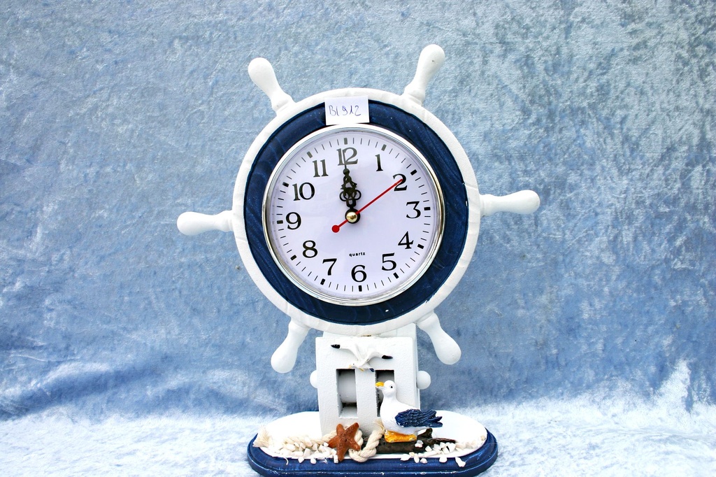 OROLOGIO TIMONE LEGNO BIANCO/BLU CM 24*16 