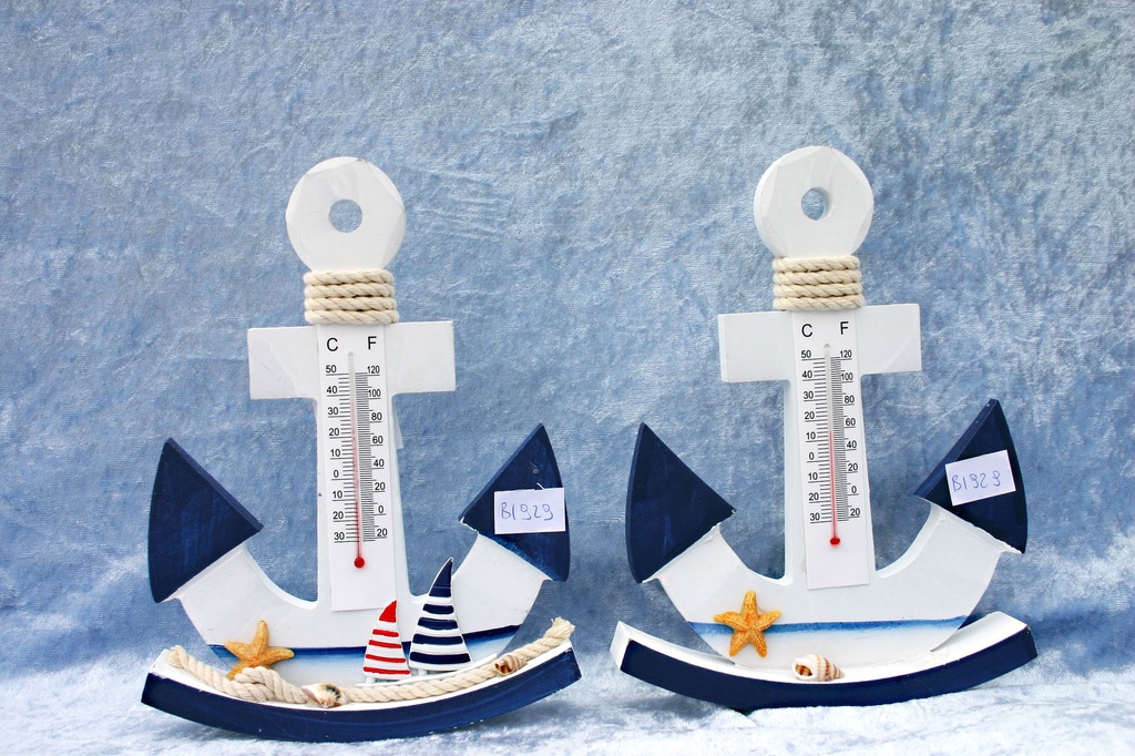 ANCORA LEGNO C/TERMOMETRO 21*16 CM 2 MOD 