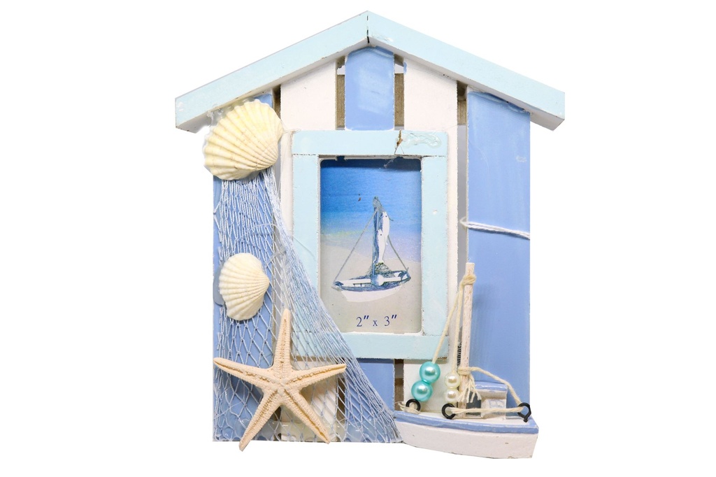 PORTAFOTO LEGNO C/RETE E STELLA 