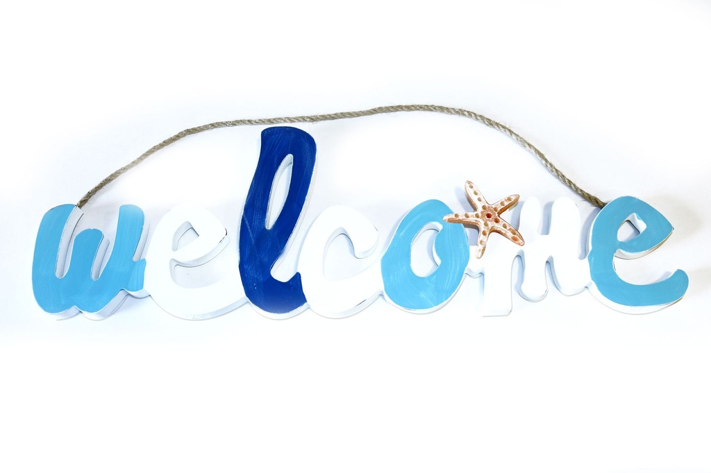SCRITTA LEGNO E METALLO WELCOME 46*15 CM 