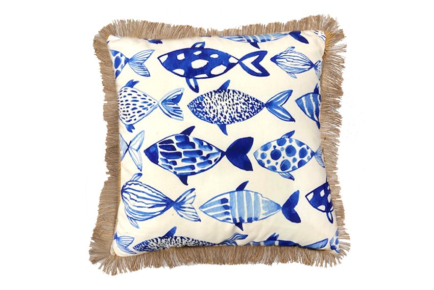 CUSCINO PESCI CELESTI 40*40 CM 