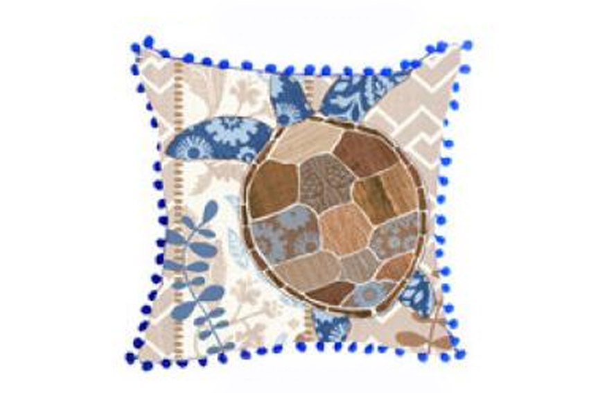 CUSCINO TARTARUGA CON PON PON 40*40 CM 