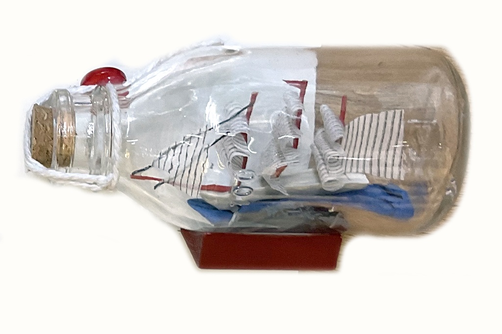 BOTTIGLIETTE VETRO C/BARCA  11*5CM 