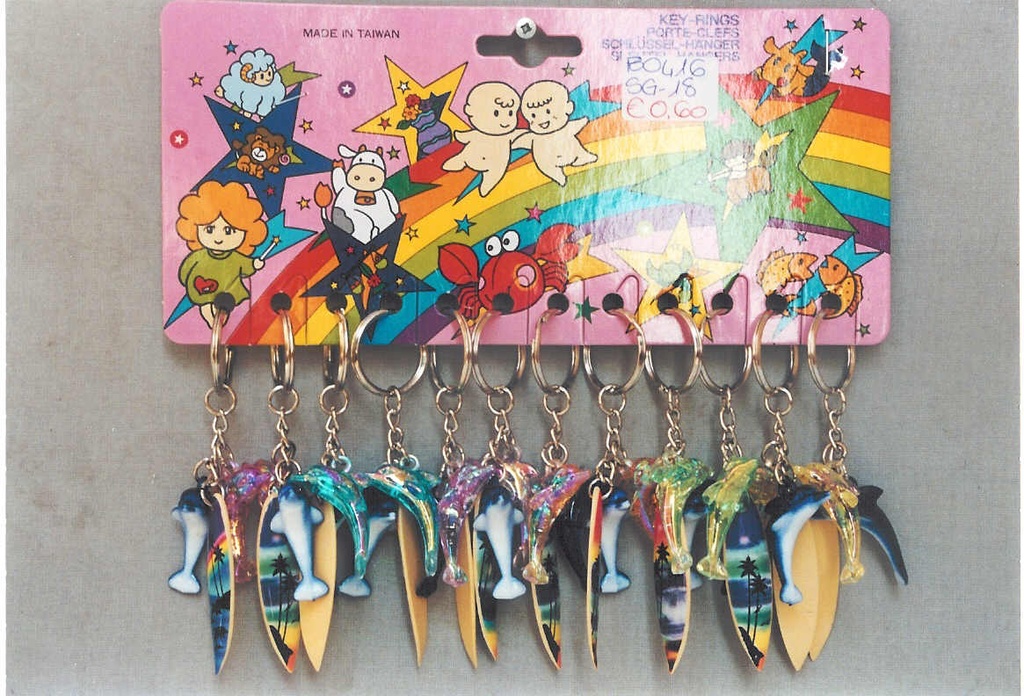 PORTACHIAVI PLASTICA DELFINI+SURF cm10 