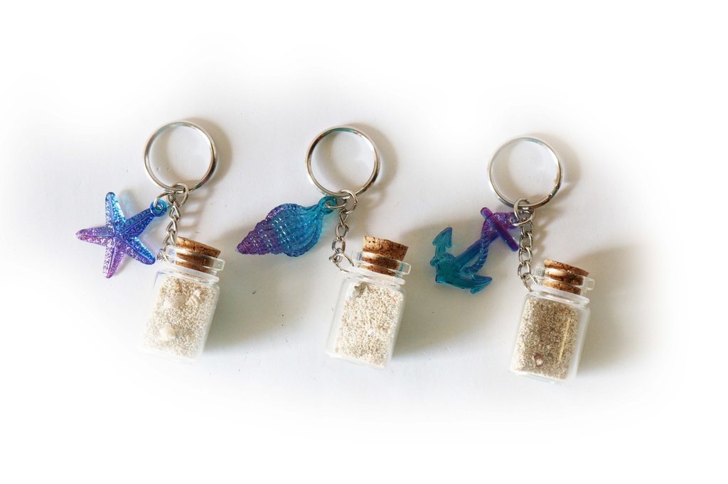 PORTACHIAVI C/BOTT VETRO E SABBIA C/1 PEN ANCORA 