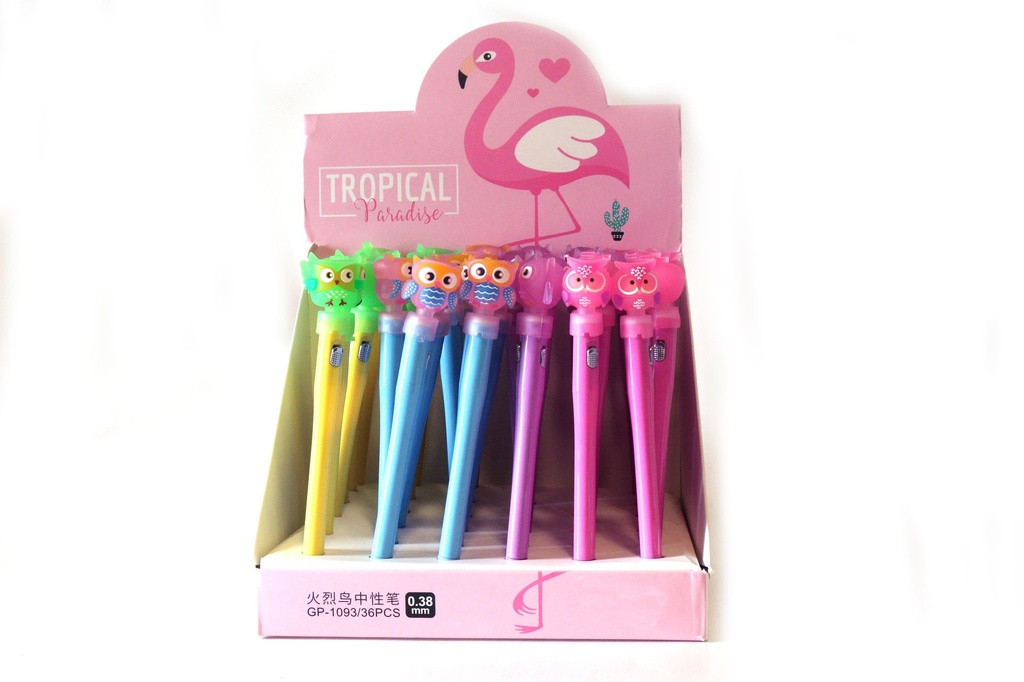 PENNA GOMMA GUFO C/LUCE 4 COL 