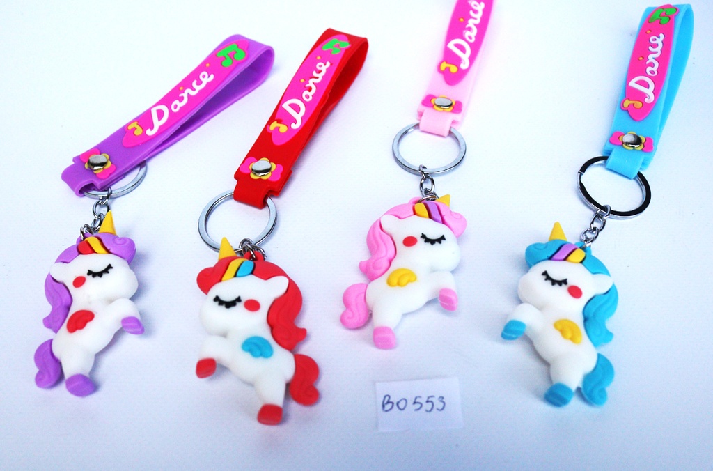 PORTACHIAVE GOMMA UNICORNO COL ASS 