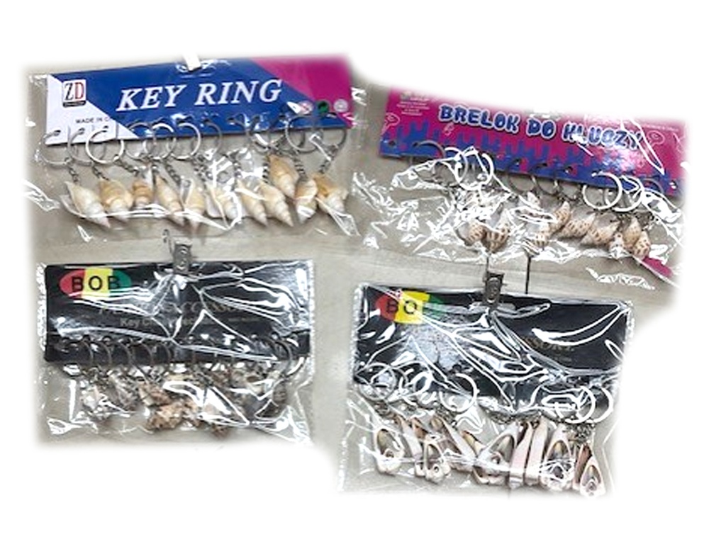 PORTACHIAVE C/SOGGETTO PLASTICA C/CONCHIGLIA CONF. 12 PZ.