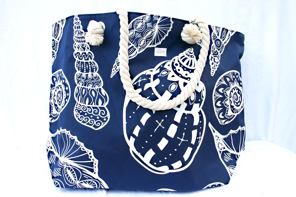 BORSA STOFFA PLASTIFICATA CONCH 35*52CM ROSSO 