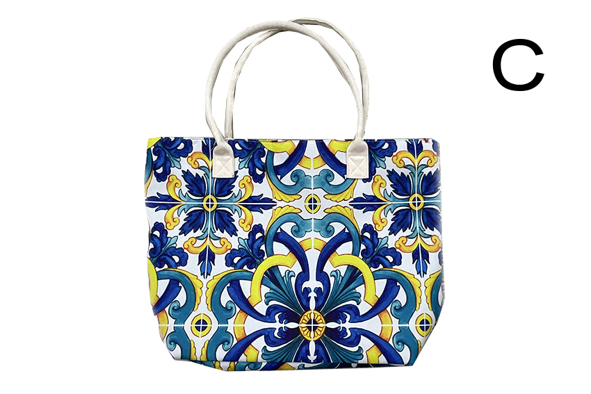 BORSA STOFFA C/CIUFFI 50*36*13 CM MAIOL GIALLE/BLU 