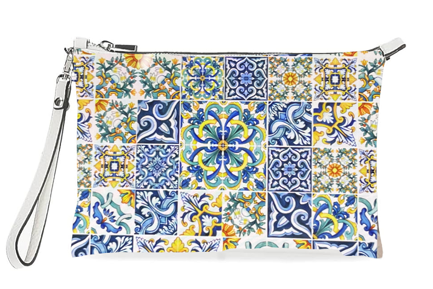 BORSELLO STOFFA 28*20 CM MAIOLICHE 