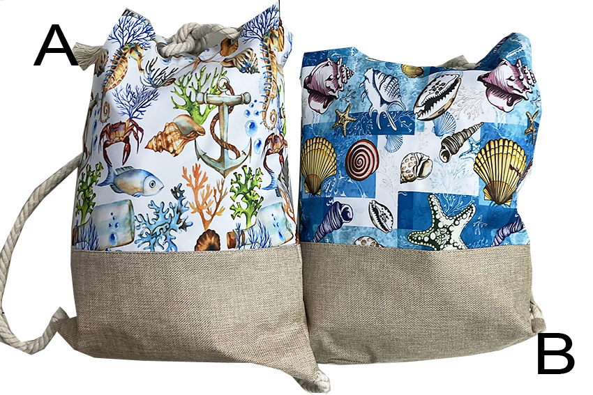 SACCA STOFFA 33*44 CM BIANCA C/SOGG MARINI 