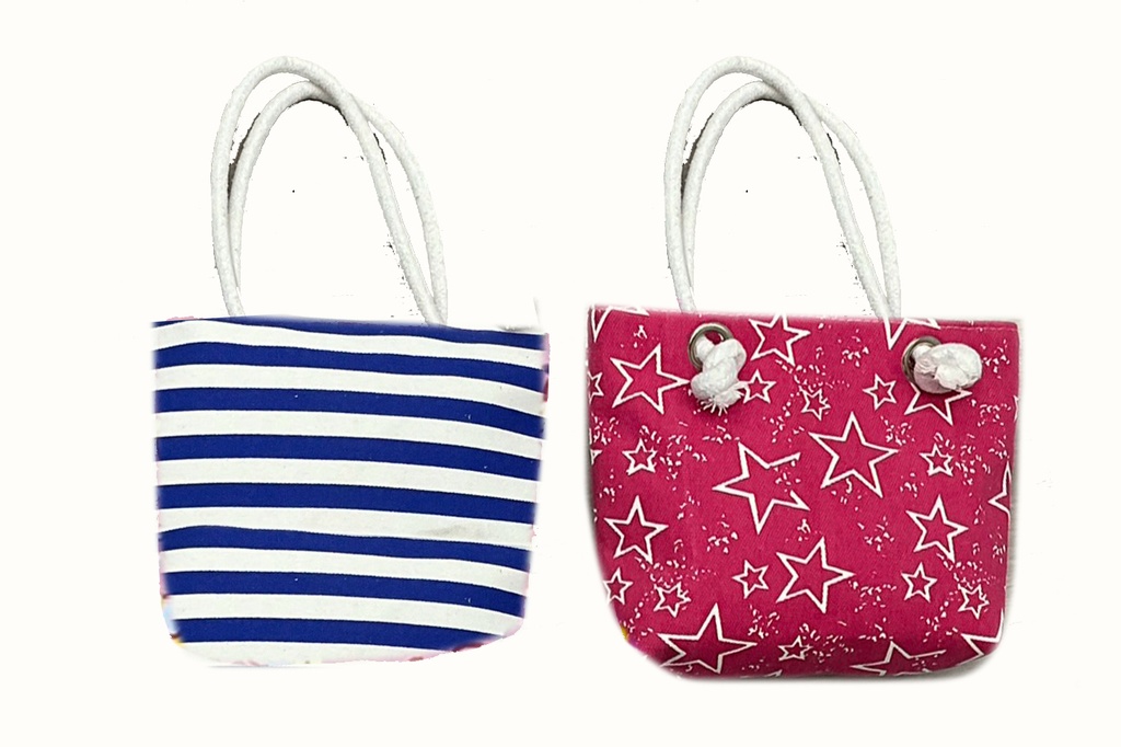 BORSA STOFFA BIMBA 23*20*6cm STELLE SFONDO ROSSO 