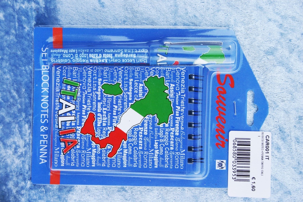 BLOCCO NOTES+PENNA TAPPO ITALIA 