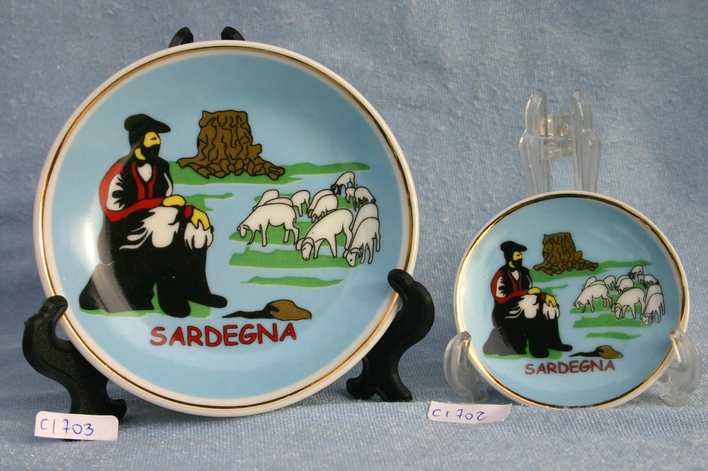 PIATTINO CERAMICA PASTORE DIAM 6 C/SUPPORTO 