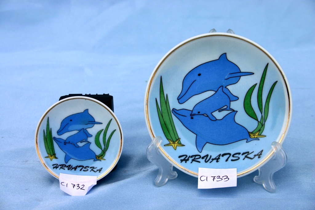 PIATTINO CERAM.CROAZIA DELFINI DIAM10 C/SUP 