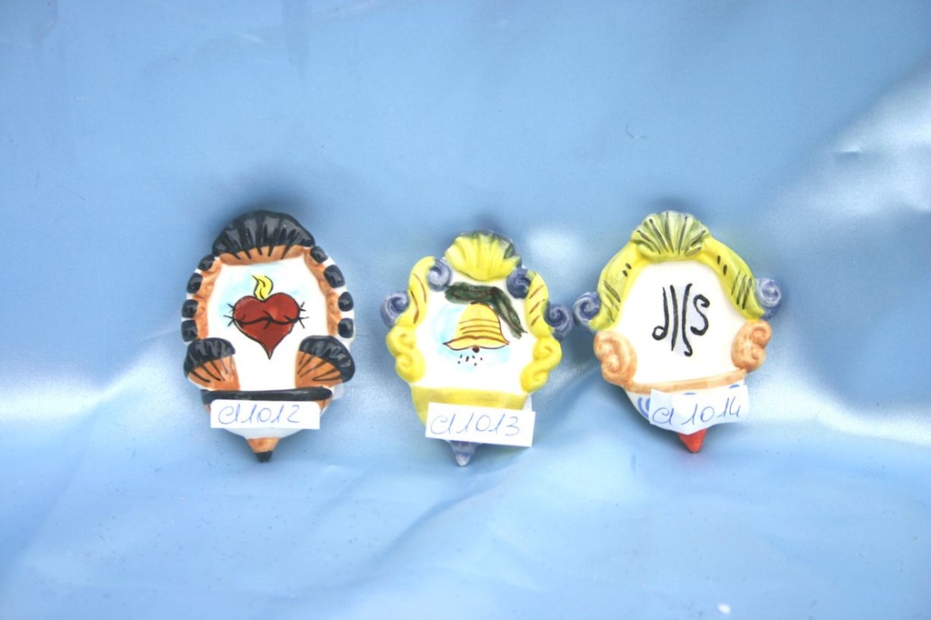 ACQUASANTIERA CERAMICA CAMPANA 7x5,5cm 