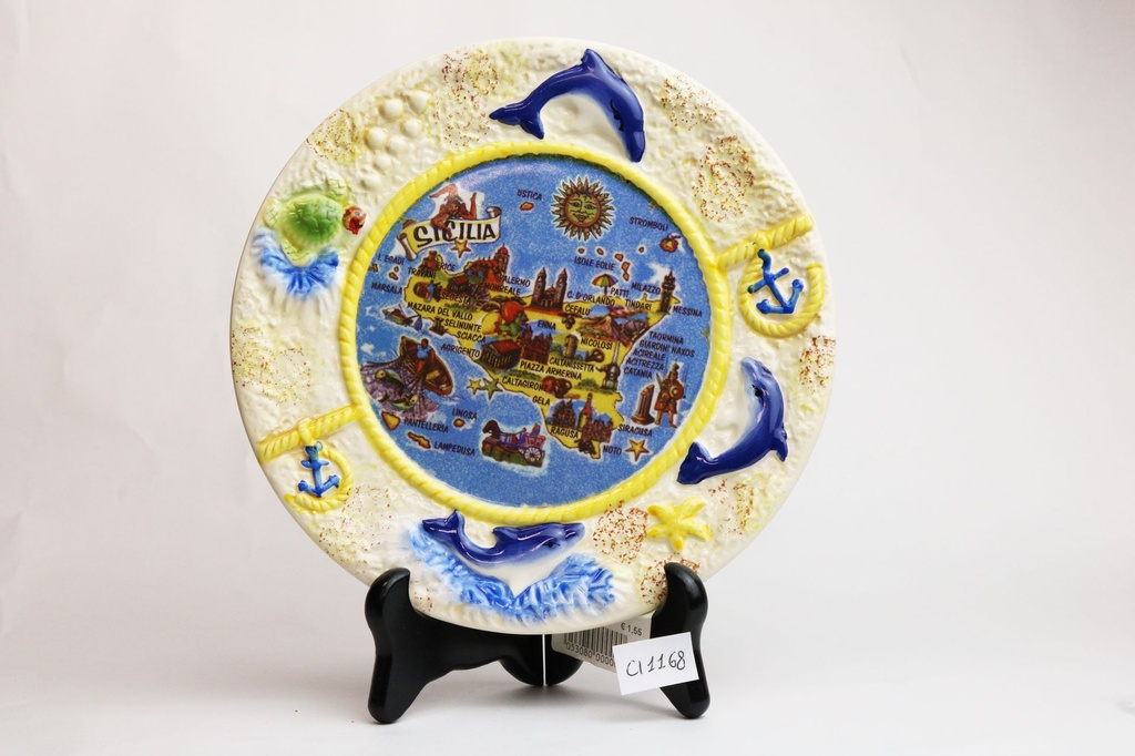 PIATTO CERAMICA c/DECALCO SICILIA 