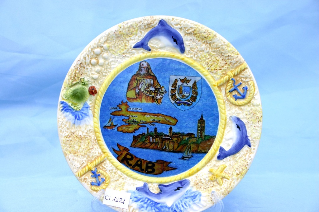 PIATTO CERAMICA c/DECALCO RAB 
