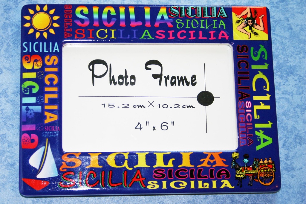 PORTAFOTO CERAMICA SCRITTE SICILIA GRA 