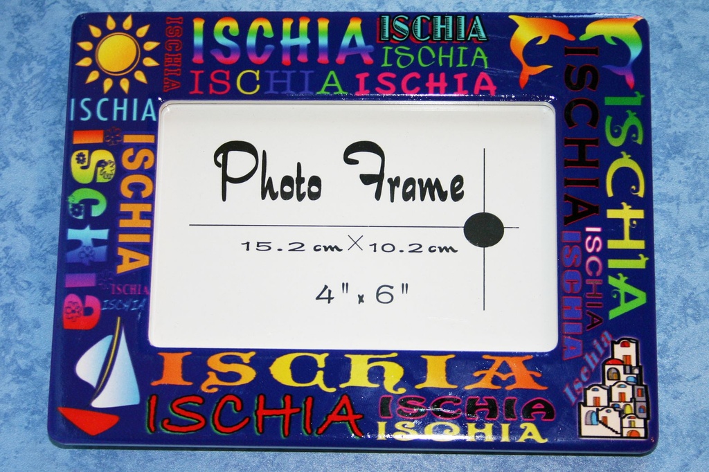 PORTAFOTO CERAMICA SCRITTE ISCHIA GRA 