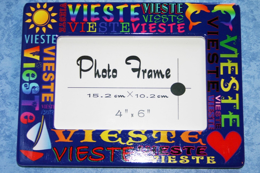 PORTAFOTO CERAMICA SCRITTE VIESTE GRA 