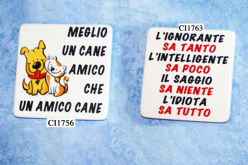 MAGNETE CERAMICA MOTTI "L'IGNORANTE ..." 