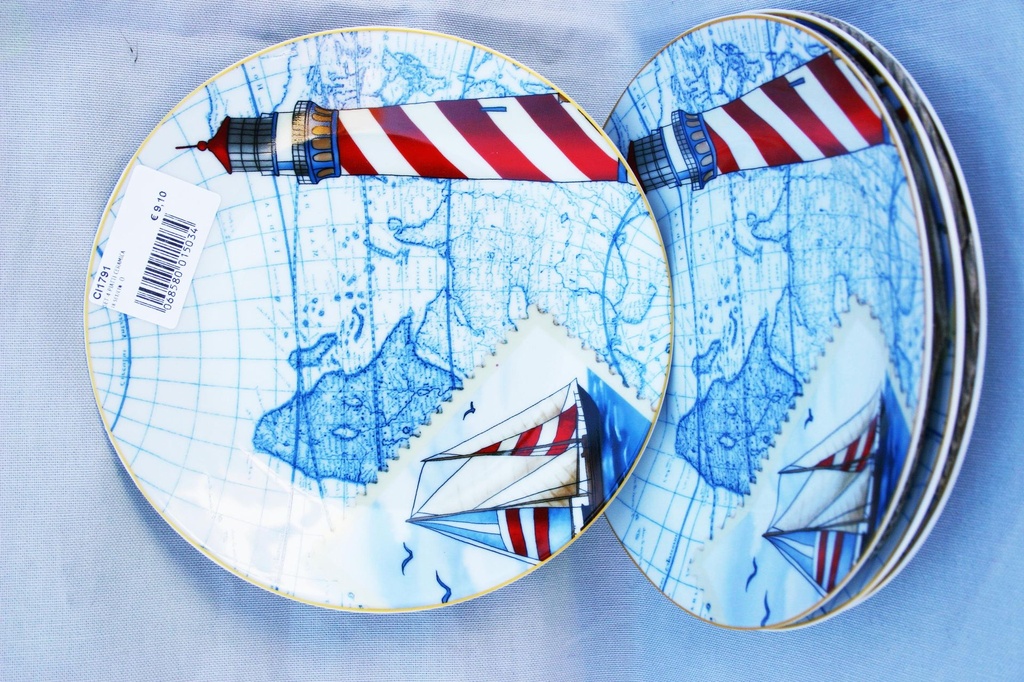 SET 4 PIATTI CERAMICA 