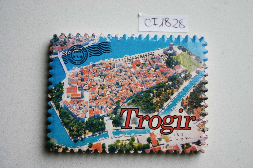 MAGNETE CERAMICA FRANCOBOLLO TROGIR 