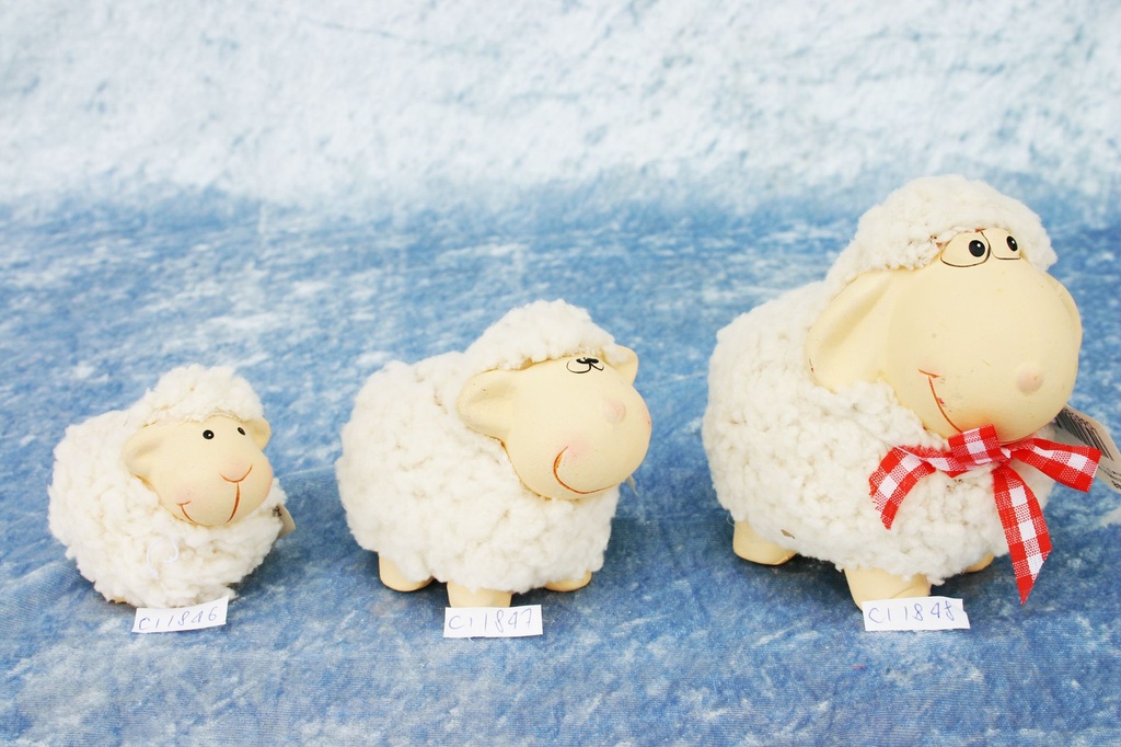 PECORA CERAMICA GRANDE PORTAMONETE 10x8x10,5cm 