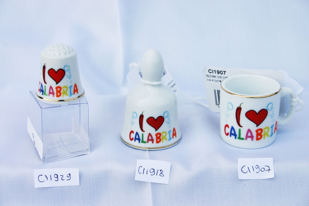 TAZZINA CER C/MAGNETE I LOVE CALABRIA 