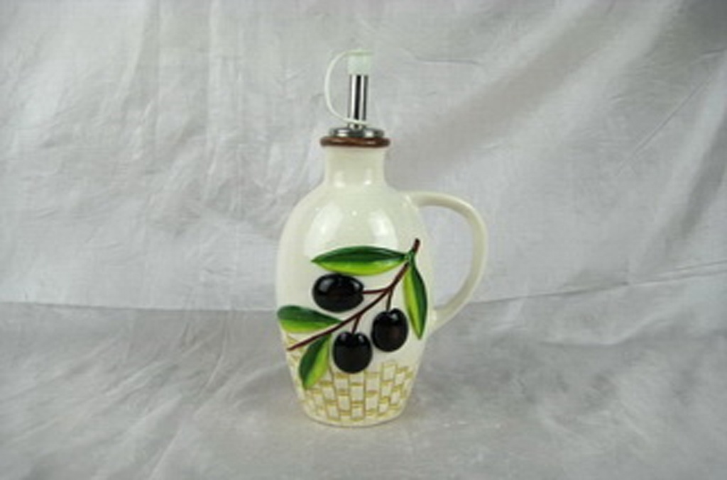 BOTTIGLIA CERAMICA OLIO NUOVO DEC. OLIVE 