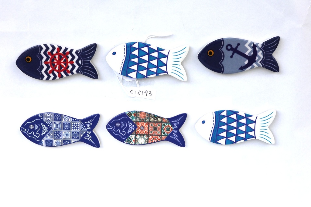 MAGNETE PESCE CERAMICA 4*9 CM 6 MOD ASS 