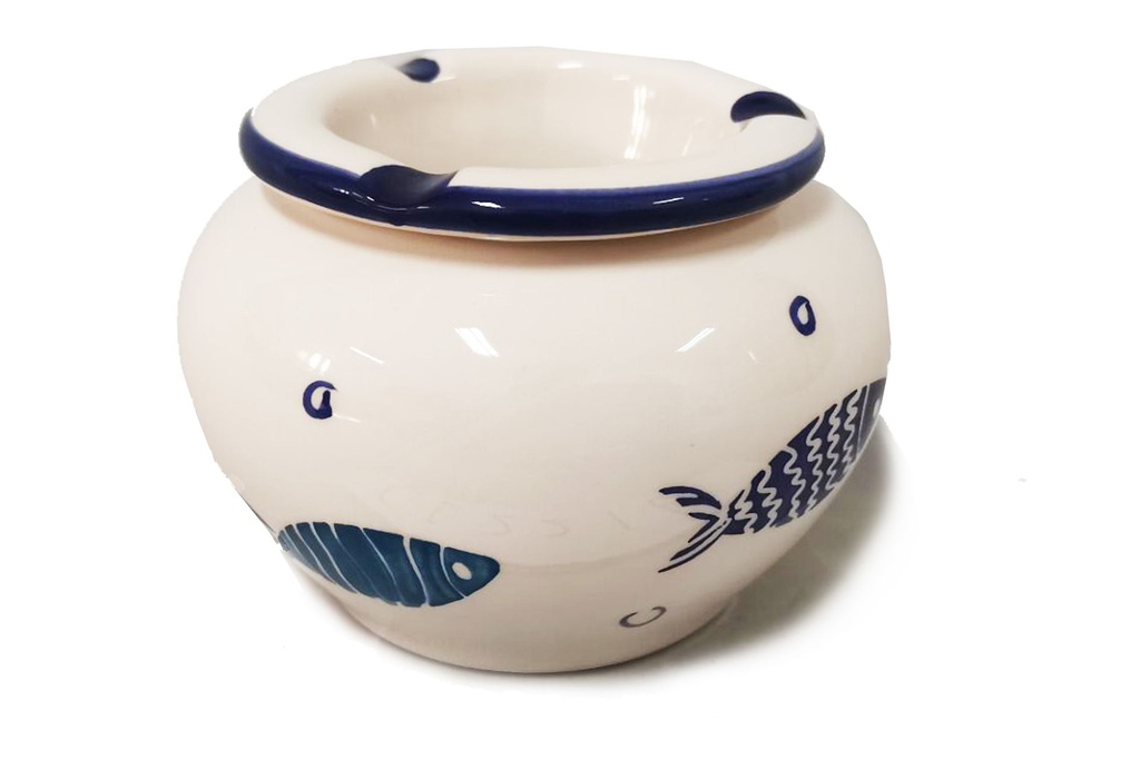 POSACENERE CERAMICA ANTIVENTO DEC. PESCI 