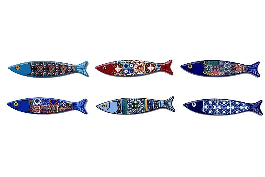 MAGNETE PESCE CON MAIOLICHE 6 ASS 
