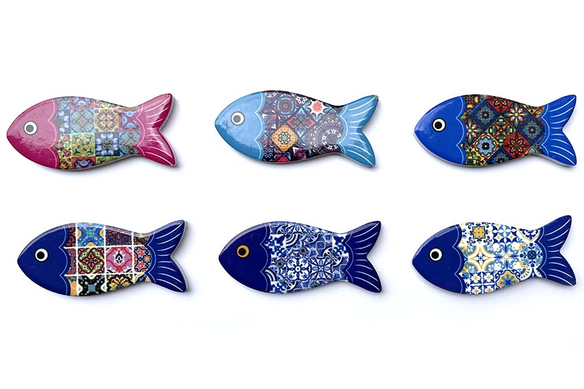 MAGNETE PESCE CON MAIOLICHE 6 ASS 