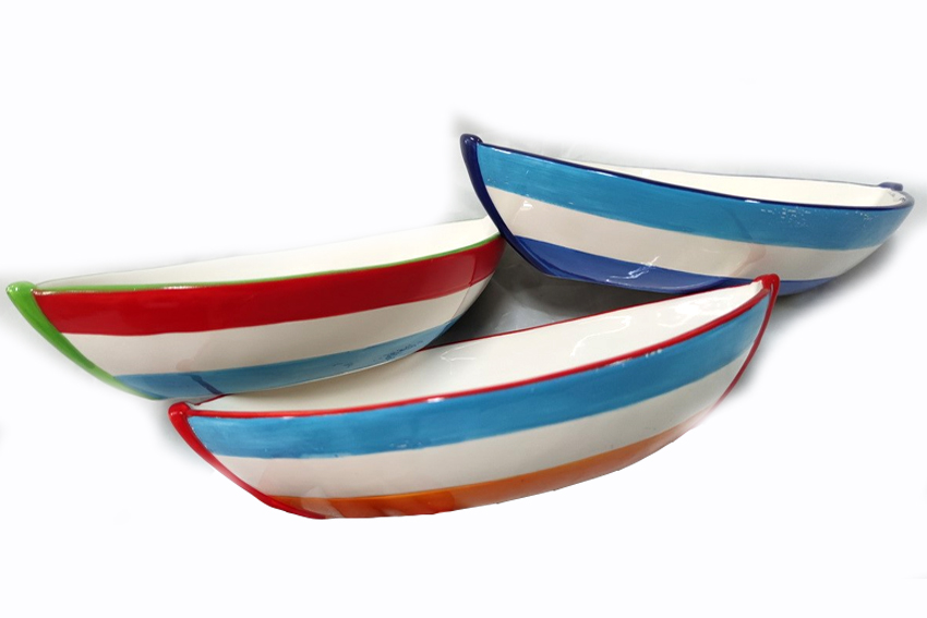 PIATTO BARCA CERAMICA 25 CM 3 COL 