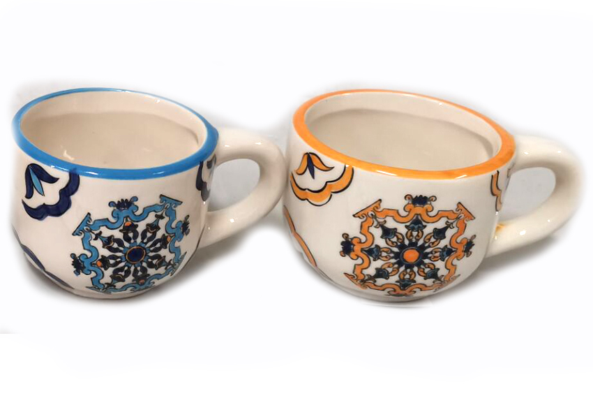 TAZZINE DA CAFFE' CERAMICA MAIOLICHE 6 PZ/BOX 