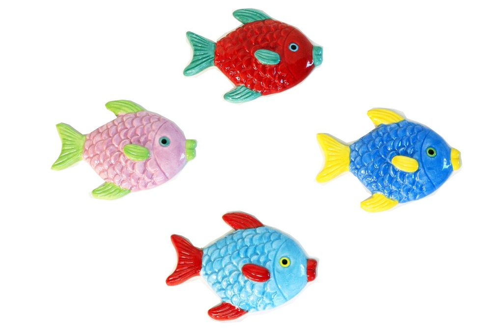 MAGNETE CERAMICA PESCI 4 COL ASS 7*5 CM 