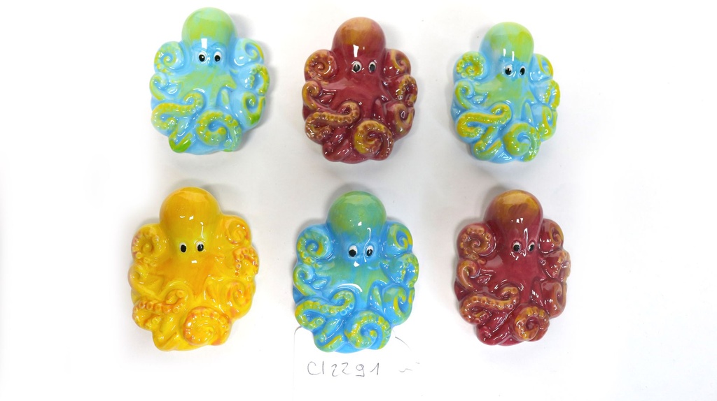 MAGNETE CERAMICA POLIPO 3 COL ASS 6.5*6.5 CM 