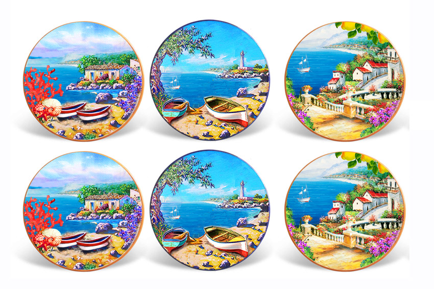 MAGNETE CERAMICA PIATTO DIAM 7 CM GENERICO 3 MOD 