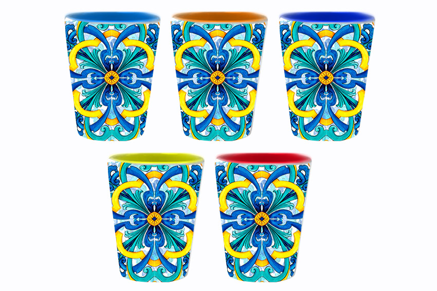 BICCHIERINO CERAMICA C/5 COL ASS 